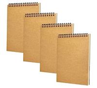 HOMSFOU 4 Pezzi Spiralato Kraft Blocco Note per Ufficio e Studio per Pianificazione e Scrittura Facile Trasportare e per Ogni