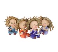 HOMSFOU 4 Pezzi Statuetta Piccolo in Resina, Set, Decorazione