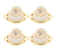 HOMSFOU 4 Pezzi Zoccolo per Valvole Audio in Ceramica 9 Pin, Oro | Resistenza alle Alte Temperature, Design a Nove Pin, per Progetti Fai e Riparazioni di Impianti Audio