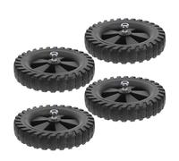 HOMSFOU 4 Ruote Girevoli in Gomma Antiscivolo per Compressore D’Aria da 64 Pollici con Assorbimento Urti Kit Ruote di Ricambio Silenziose per Carrello Tosaerba e Utensili Pneumatici