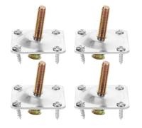 HOMSFOU 4 Set Parti di restauro di mobili finisce gamba regolabile rafforzare nero piastre di montaggio delle gambe per mobili Connettori di mobili ferro da stiro Argento