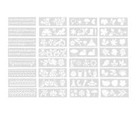 HOMSFOU 4 Set Stencil da Disegno Plastici Riutilizzabili per Tela | Superficie Liscia, Compatibili Vernice a Spruzzo, per Tessuto e Aula, Utili per Lettere Costanti