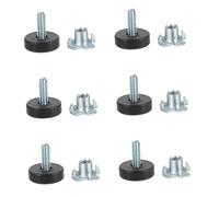 HOMSFOU 4 Set Tappetino Per Mobili Cannucce Con Coperchi Pinna Gamba Del Tempio Degli Occhiali Tenditori Catena Coperchio I Piedi Del Tavolo Avvitano Black Ferro E 12 Pezzi * 4