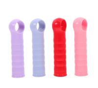 HOMSFOU 4 tappi di ricambio ergonomici in plastica per mocio, per una facile installazione, compatibili con vari strumenti di pulizia, rosso, viola, blu, rosa