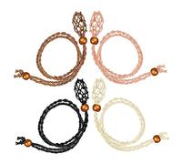 HOMSFOU 4pezzi Collana Cristalli in Cordino Regolabile Gabbia per Cristalli Vuota Cordino per Collana Mano Accessori per Creazione Collane