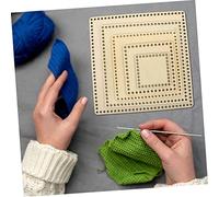 HOMSFOU 5 Pezzi Base Legno per Uncinetto per Creazioni Fai da Te Fondo Versatile per Borse e Superficie Liscia e Sicura per Tanti Stili