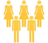 HOMSFOU 5 Pezzi decorazione del acrilico del bagno dei servizi igienici Golden