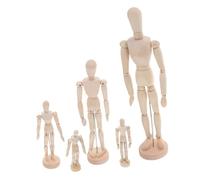 HOMSFOU 5 Pezzi Manichino in Legno Articolato con Supporto Stabile Modello Corpo Snodabile per Artistico e Studio Anatomico Figure Posabili per Artisti e Studenti