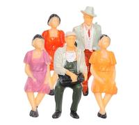 HOMSFOU 5 Pezzi Scale Handpainted Miniature Seating Figures For DIY Model Trains Architectural Dioramas Home Decor