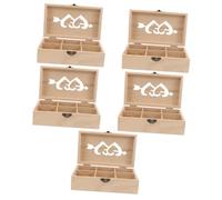HOMSFOU 5 Pezzi Scatola di Legno Mestiere Scatole di Immagazzinaggio Piccolo Custodia per Aghi da Cucito Portaoggetti per Aghi da Cucito Porta di Ago Portatile in Legno Custodia da Cucito