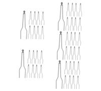 HOMSFOU 5 Set Punta della Penna Pirografica Bruciore Bruciatore Penna Termica Calore per La Lavorazione Punte dei Fili Riscaldanti Pennini in Metallo Silver 9 Pezzi*5