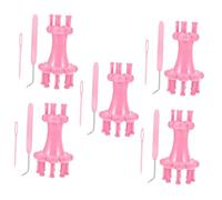 HOMSFOU 5 Set tessitore principiante Aghi per Filo Kit attrezzo Cucire Gancio Strumento per Lavorare a Maglia Il Braccialetto Bobina di Filato per Maglieria Gadget a Maglia plastica