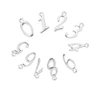 HOMSFOU 50 pezzi Ciondoli Numeri in Antica Argento Vintage Pendenti Numerici per Accessori DIY Braccialetti Decorativi e Portachiavi Leggeri e Resistenti per Progetti Fai da Te