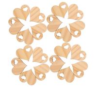HOMSFOU 50 Pezzi Cuori Legno Naturale da Decorare per Fai da Te Slices Legno Non Finiti per Decorazioni e Feste per Appendiere e Creare Casa