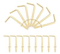 HOMSFOU 50 Pezzi Ganci a Vite a Forma in Ferro Oro 5/8x1 Pollice Autocentranti Facili da Rimuovere per Casa e Hotel