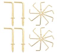 HOMSFOU 50 Pezzi Ganci a Vite a Forma in Ferro Oro, Resistenti alla Ruggine Design Filettato di Precisione, per Ufficio e Hotel, Multiuso per Appendere Oggetti