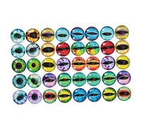 HOMSFOU 50 Pezzi Toppa di mini ciondoli incantesimi per gli occhi Carino ciondoli per bracciale cabochon di rotondo cabochon del tempo degli occhi degli animali Colore Casuale