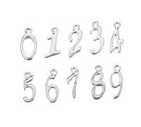 HOMSFOU 50pcs Ciondoli Numerici in Metallo Antichizzato Per Gioielli Fai Da Te Ciondolo Numeri Arabi Accessori Per Orecchini e Collane Artigianali