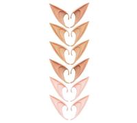 HOMSFOU 6 Paia Orecchie Finte Rimovibili per Cosplay, Accessori Decorativi Riutilizzabili Lavabili, per Feste Halloween, Maschere e Spettacoli Teatrali, Vari Colori e Dimensioni 10-12 Cm