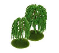 HOMSFOU 6 Pezzi Alberi Miniatura per Diorama Salice Artificiale in Plastica Alberi Paesaggistici Resistenti per Modelli Trenini Tavoli da Sabbia e Case delle Bambole