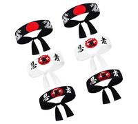 HOMSFOU 6 Pezzi Fascia Ninja Giapponese Leggera e Resistente, Bandana per Karate e Chef, Fasce da Sushi e Kung Fu, Accessori Costume Asiatico per Donne e Uomini, Multiuso per Sport