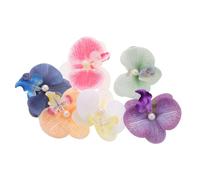 HOMSFOU 6 Pezzi Fermaglio per Chioma con Fiori Tropicali Orchidea Farfalla in Seta con Decorazione a Gemma Accessorio Essenziale per Vacanze Estive al Mare Stile Boho Unico