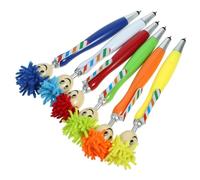 HOMSFOU 6 pezzi Penne per Studenti con Morbida Mop Colorate e Divertenti Scrittura Plastica con Motivi Cartone Animato per Compleanno e Scuola