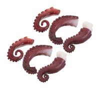 HOMSFOU 6 Pezzi Tentacoli di Polpo Artificiali Realistici in Silicone, Decorazione per Torte a Tema Marino e Oggetti di Scena per Fotografia Alimentare, Simulazione di Frutti di Mare