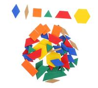 HOMSFOU 64 Pezzi Di Sussidi Didattici Per La Cognizione Grafica Puzzle Forme Manipolazioni Per In Età Prescolare Blocchi Di Stampa Forme Geometriche In Plastica Puzzle Tangram