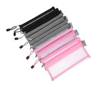 HOMSFOU 6pezzi Astuccio Trasparente in Rete Cerniera Astuccio in Nylon Leggero Portapenne Cerniera Doppio Strato