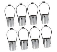HOMSFOU 8 Pezzi Accessori Per Illuminazione a Coppa Leggera Portalampade a Sospensione Cornici Per Paralume Anello Del Paralume Porta Plafoniera Silver Ferro Battuto