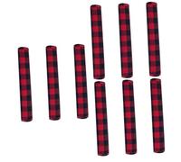HOMSFOU 9 Pz guanti per maneggiare il coprimaniglia porte coperture maniglia della maniglia del forno lavastoviglie maniglie delle porte nere stoffa rosso