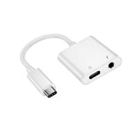 HOMSFOU Adattatore USB C Jack Audio Digitale con Microfono Chip Intelligente per Trasmissione Stabile Compatibile con Smartphone Type-c Funzione Ricarica e Audio Simultanei Plug Play