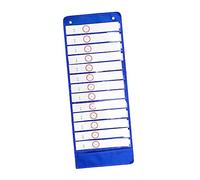 HOMSFOU Agenda Pocket Chart Blu per Programmazione Giornaliera Organizzatore Appendiabile per Aula Include Carte Riutilizzabili per Attività e Routine Scolastiche