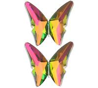 HOMSFOU Applique Farfalla Strass e Base Placcata in Oro, Decorazioni per Abbigliamento e Borse Fai da Te, Set da 2 Pezzi, Accessori Leggeri e Resistenti per Personalizzazione Moda Donna