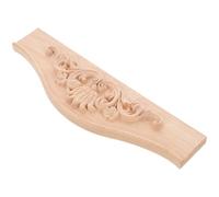 HOMSFOU Applique in Legno Massello per Armadio Intagli Decorativi, Pannello Frontone per Cantinetta Vino Stile Europeo Beige, Dimensioni Compatte per Arredamento Casa