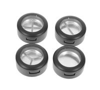 HOMSFOU Astuccio per Ombretti Vuoto 4 Pezzi Multi-griglia Leggero in Plastico Nero per Make Up On-the-go Portatile e Funzionale