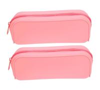 HOMSFOU Astuccio Portapenne in Silicone Color Pastello, Set Da 2 Pezzi, Grande Capacità Per Studenti Universitari, Astuccio Piccolo e Pratico Per Materiale Scolastico