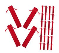 HOMSFOU Astuccio Portapenne in Velluto Coulisse Rosso 25 Pezzi per Scuola e Ufficio, Organizer per Pennarelli e Accessori, Astucci Portapenne Multifunzione Ampio Spazio e Chiusura Sicura
