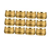 HOMSFOU Barattoli di Latta Rotondi da 8oz, Set da 12 per Conservazione Caramelle, tè e Gioielli, Contenitori Portatili per Articoli Fai da Te e Creazione Candele, Superficie Liscia Facile