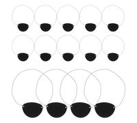 HOMSFOU Benda per Occhio da Pirata in Feltro Nero 14 Pezzi, Accessorio Cosplay e Costume Halloween Corda Elastica, Benda per Occhi Pigri e Feste a Tema Pirata