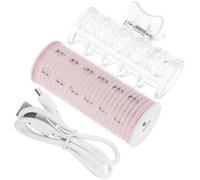 HOMSFOU Bigodino per Frangia USB Ricaricabile Rosa, Arricciacapelli Portatile Riscaldamento Automatico, Leggero e Adatto a Chioma Asciutti e Bagnati, Strumento Styling Professionale