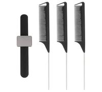 HOMSFOU Braccialetto da Polso Forcina Magnetica e Set Pettini da Parrucchiere Punte, 3 Pettini Multifunzione per Acconciature Professionali e Raccolta Rapida Forcine, Strumento da