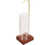 HOMSFOU Bruciatore di Incenso Verticale in Vetro 18 Cm, Porta Bastoncini Timer, Porta Incenso da Tavolo Antincendio per Yoga, Decorazione Elegante per Ufficio, Camera da Letto e Sala Tè