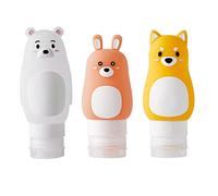 HOMSFOU Capacità 50ml/70ml/90ml da Viaggio Vuote Set di 3 Bottiglie in Silicone Stili multipli Design Cartone Animato Leggere e Sicure per Shampoo e Gel Doccia per Viaggi