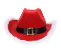 HOMSFOU Cappello da Babbo Natale Rosso in Peluche Illuminazione, Comodo e Divertente, come Accessorio per Feste Natalizie e Travestimenti