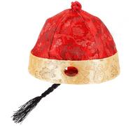 HOMSFOU Cappello da Cosplay Dell'imperatore Cinese Adulto con Trecce Stile Antico Decorativo Viola con Drago Dorato per Feste e Spettacoli Teatrali