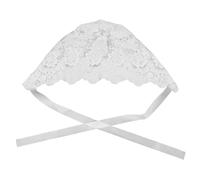 HOMSFOU Cappello in Pizzo per Neonata in Cotone Traspirante Cinturino Regolabile, Cuffietta Elegante Bianca per Bambine Stagione Calda, Accessorio per Feste e Foto