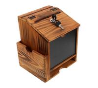 HOMSFOU Cassetta Postale In Legno Massello Per Donazioni Sicuro Per Donazioni In Legno Cassetta Postale Rustica Con Serratura