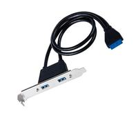 HOMSFOU Cavo di Conversione Nero per Computer Connettore 20pin Header USB 3.0 a Doppio USB 3.0 Porta Staffa Pci in Pvc per Pannello Posteriore